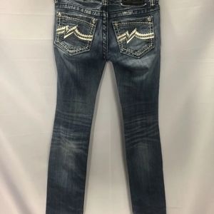 Miss Me Womens Blue Medium Wash Denim Skinny Jeans Size 24 pre-owned excellent